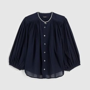 Madewell midnight navy Balloon-Sleeve Top